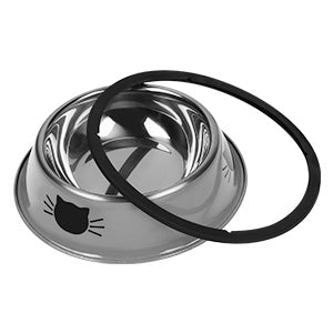 Non-Slip Stainless Steel Cat Food Bowl With Removable Rubber Base