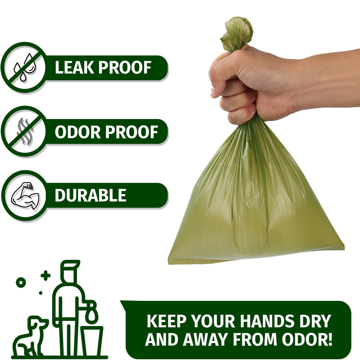 Poop Bag Dispenser and Extra Thick Bags