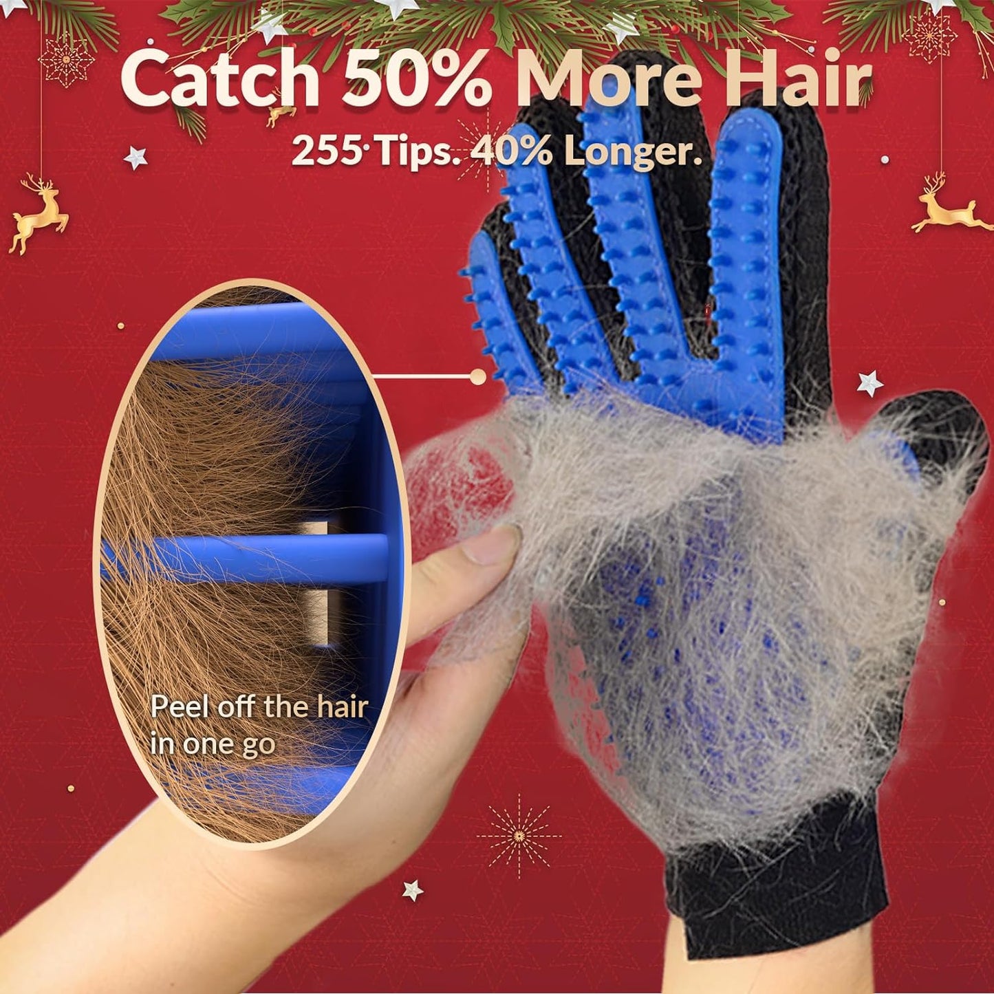 Pet Grooming Gloves For Gentle Shedding