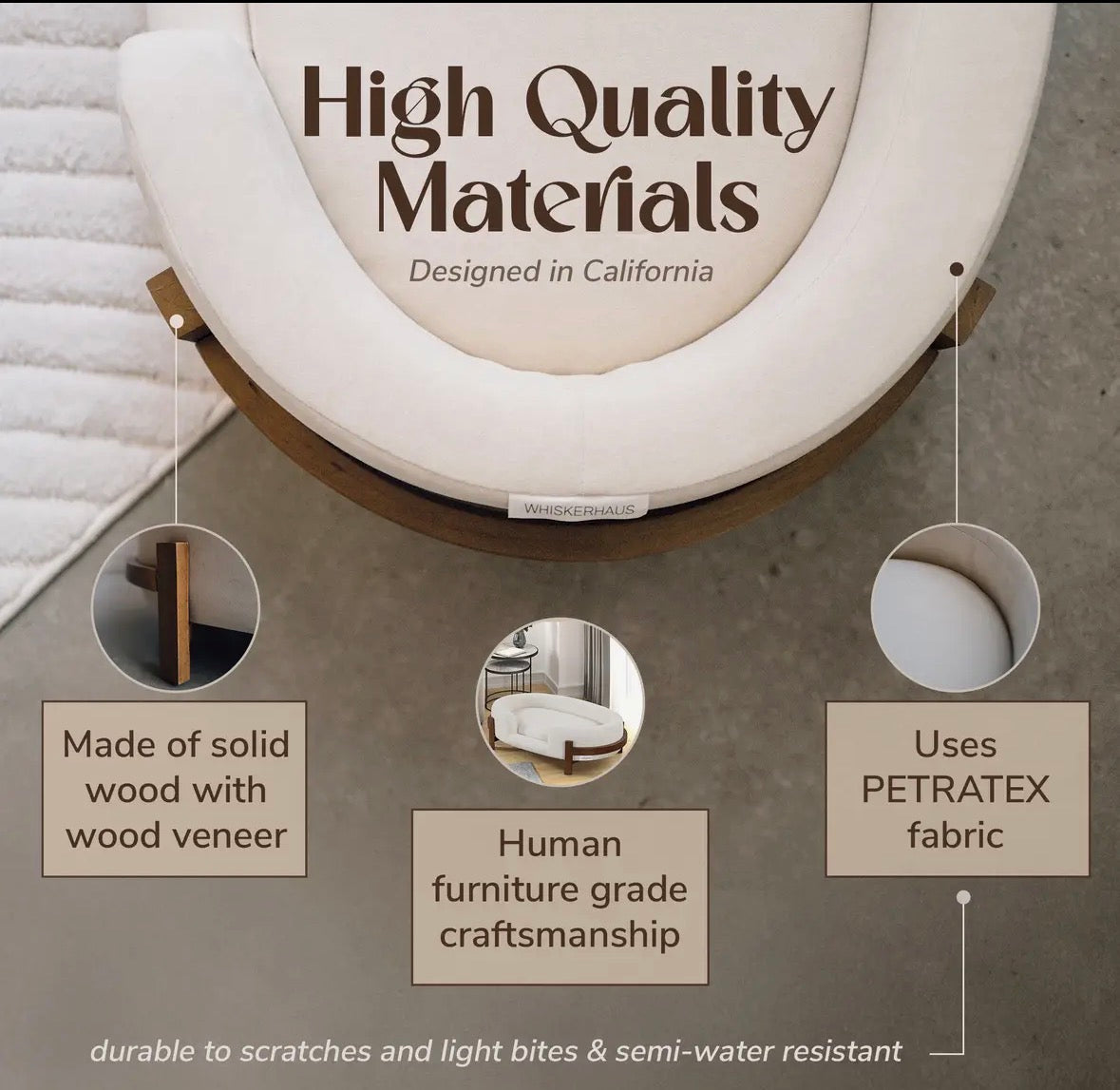 Whiskerhaus Premium Modern Luxury Cat and Dog Bed