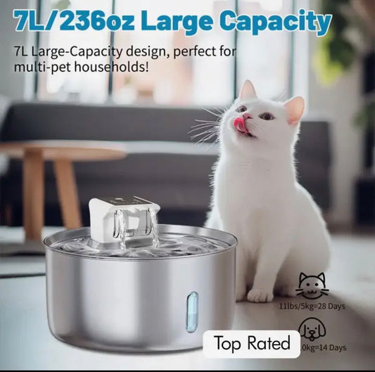 Stainless Steel Smart Water Fountain For Cats and Dogs