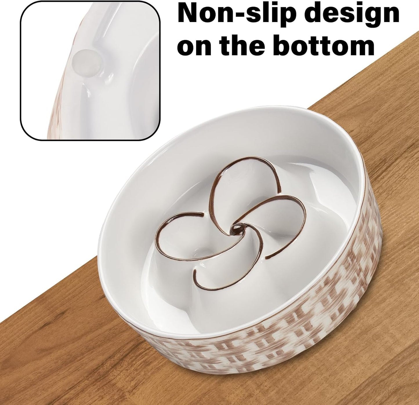Ceramic Slow Feeder Dog Bowl